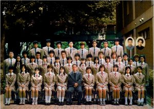 The class in happier, less-deadly times in Battle Royale