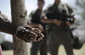 The French forces round up the 'insurgents' in Rebellion