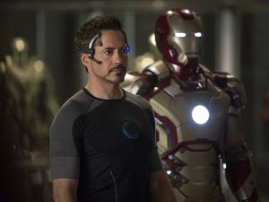 Tony Stark (Robert Downey Jr) with his latest toy in Iron Man 3