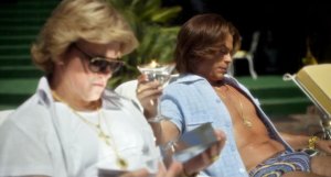 Scott (Matt Damon) and half-baked plastic surgeon Dr Jack Startz (Rob Lowe) in Behind the Candelabra