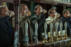 Oliver (Martin Freeman), Steve (Paddy Considine), Gary (Simon Pegg), Andrew (Nick Frost) and Pete (Eddie Marsan) prepare to get annhiliated in The World's End 