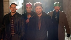 Watching the Detectives - Ray Lennox (Jamie Bell), Peter Inglis (Emun Elliot), Bruce Robertson (James McAvoy) and Dougie Gillman (Brian McCardie) in Filth