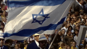 The symbolism of an Israeli flag paraded on German soil at the 1972 Munich Olympics in One Day In September