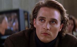 Christian philosopher Palmer Joss (Matthew McConaughey) mulls over the role of God in all this in Contact