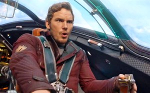 The heroic Peter Quill/Star Lord (Chris Pratt) in Guardians Of The Galaxy