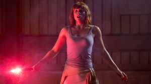 Claire Dearing (Bryce Dallas Howard) has a flare for the dramatic in Jurassic World