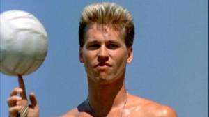 Iceman (Val Kilmer) dominates the beach volleyball arena in Top Gun