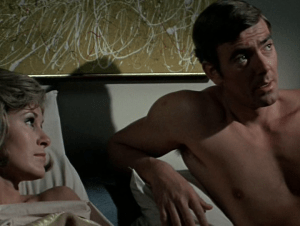 Dr Forbin (Eric Braeden) and Dr Cleo Markham (Susan Clark) embark on their 'affair' in Colossus: The Forbin Project