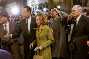 The public take against lawyer James B. Donovan (Tom Hanks) and his wife Mary (Amy Ryan) in Bridge Of Spies