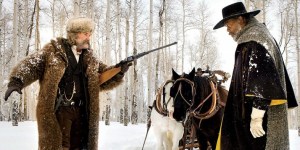 Blood on the snow: "The Hangman" (Kurt Russell) and "The Bounty Hunter" (Samuel L. Jackson) in The Hateful Eight