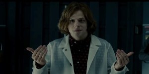 Jesse Eisenberg trying not to overact as Lex Luthor in Batman vs Superman: Dawn Of Justice